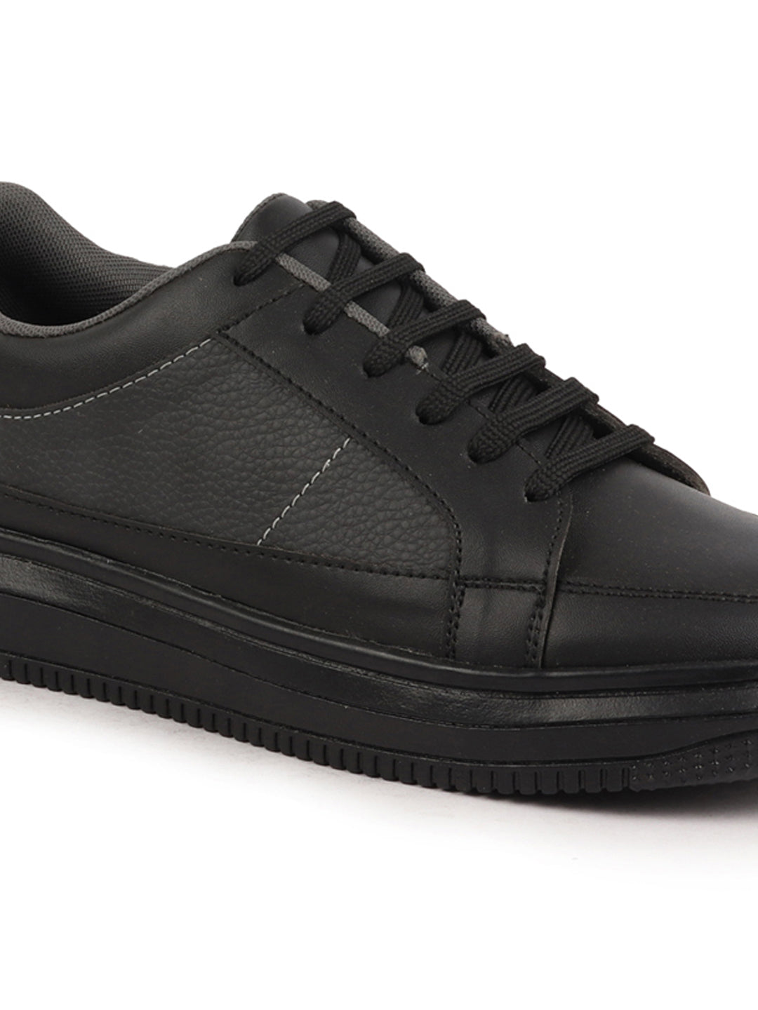 Shop Men Black Classic Chunky Lace Up Sneaker Ankle Shoes|Walking|Low Top|Casual Shoe Online.