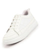 Men White Classic Chunky Lace Up Sneaker Ankle Shoes|Walking|Low Top|Casual Shoe