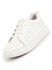 Men White Classic Chunky Lace Up Sneaker Ankle Shoes|Walking|Low Top|Casual Shoe