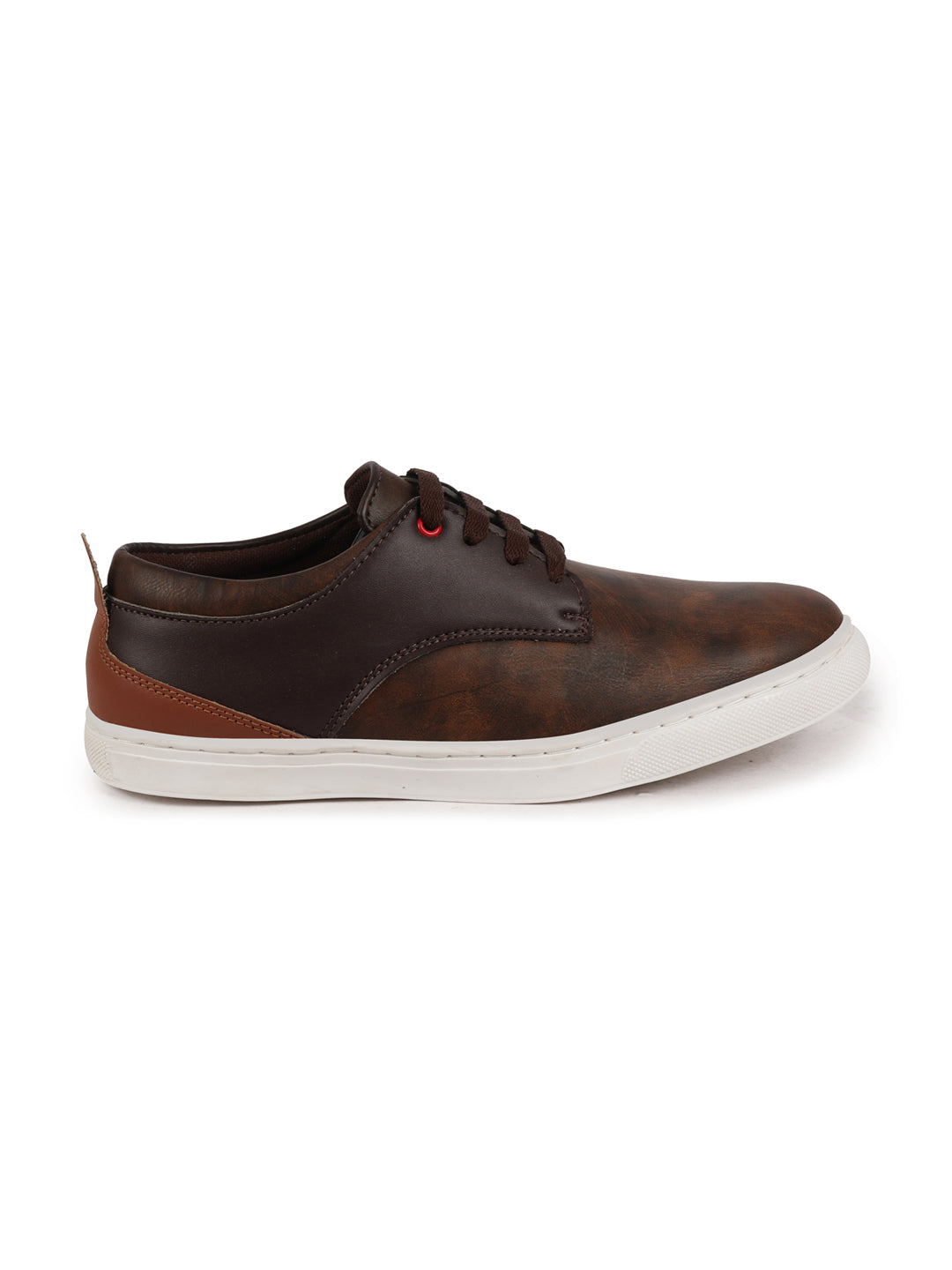 Shop Men Brown Lace Up Trendy All Day Comfortable Lightweight Sneakers Casual Outfit Shoes Online.