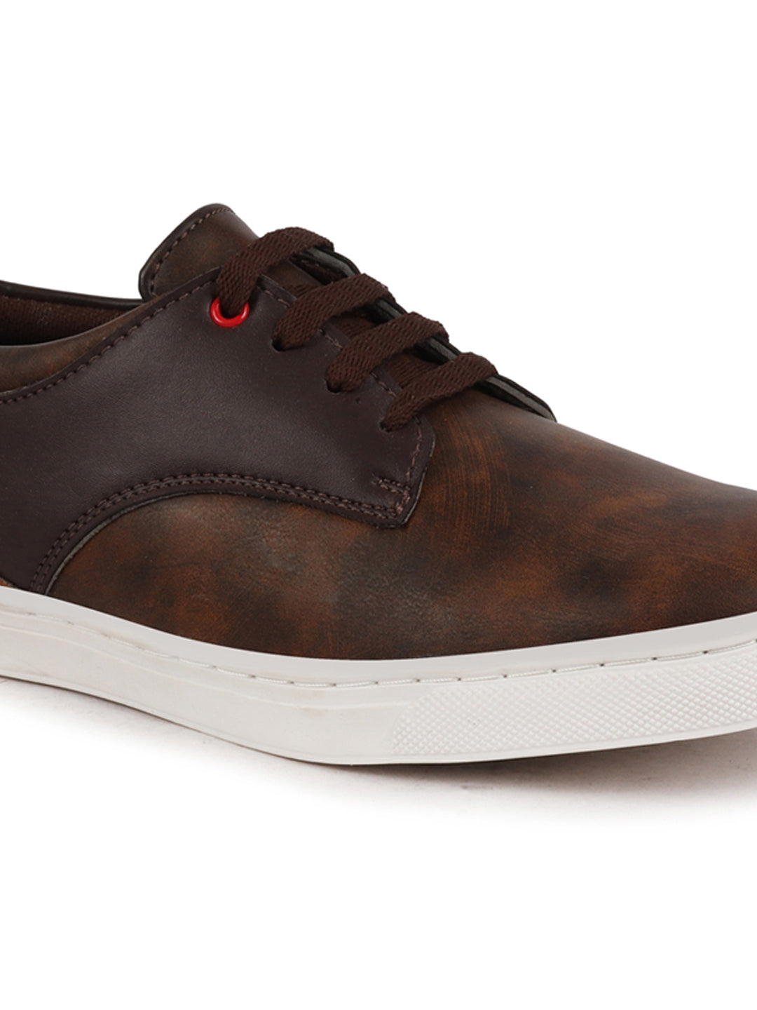 Shop Men Brown Lace Up Trendy All Day Comfortable Lightweight Sneakers Casual Outfit Shoes Online.