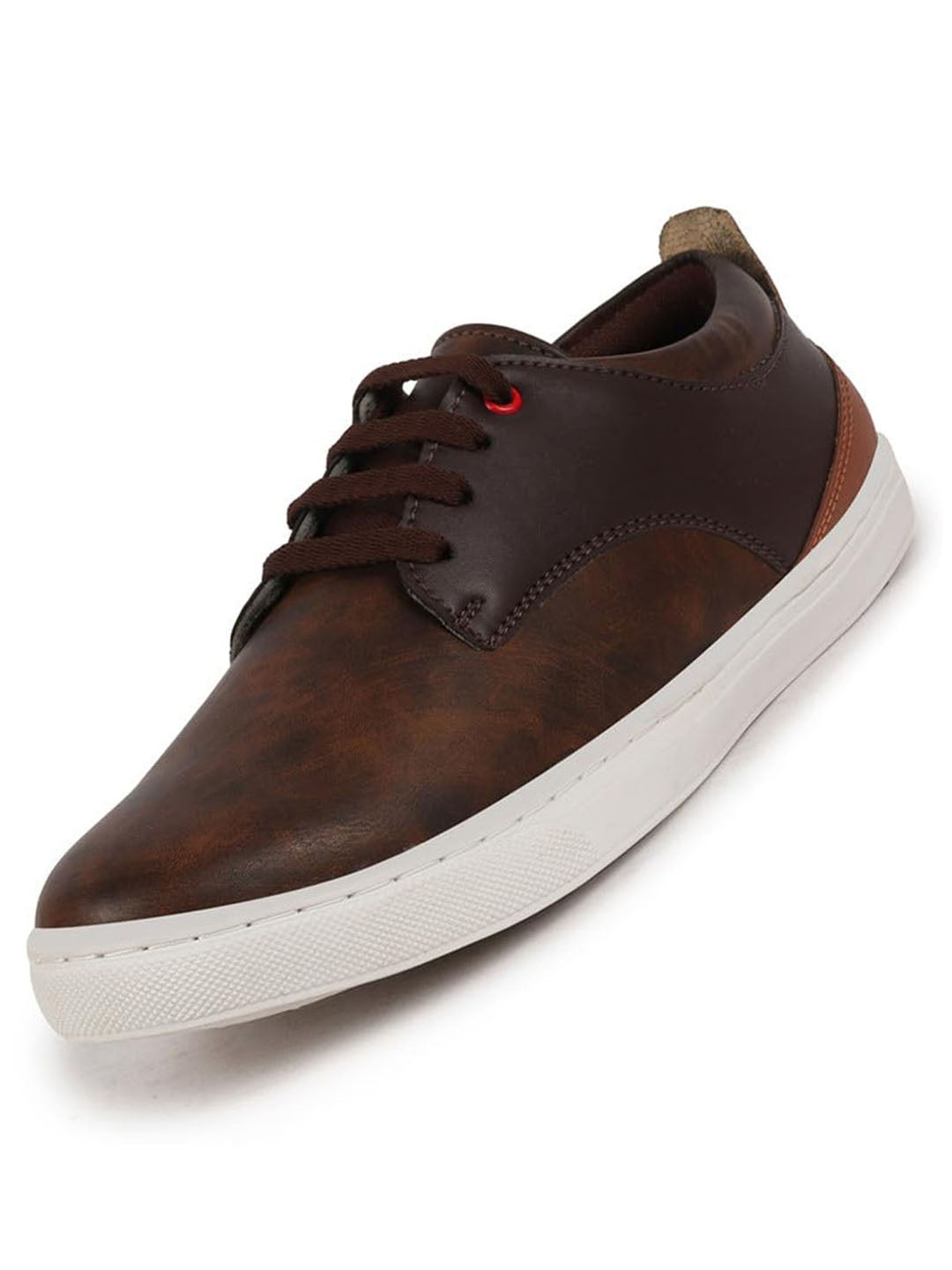 Shop Men Brown Lace Up Trendy All Day Comfortable Lightweight Sneakers Casual Outfit Shoes Online.