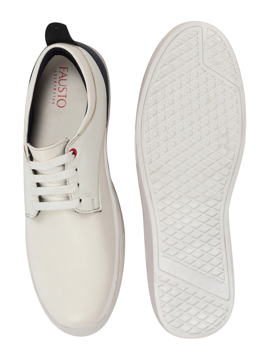 Shop Men White Lace Up Trendy All Day Comfortable Lightweight Sneakers Casual Outfit Shoes Online.