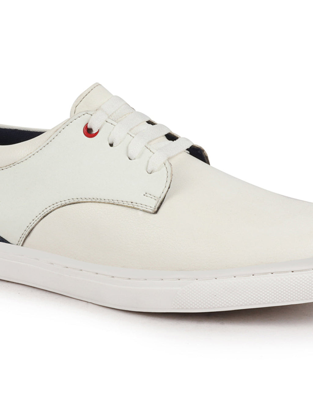 Shop Men White Lace Up Trendy All Day Comfortable Lightweight Sneakers Casual Outfit Shoes Online.