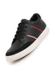 Men Black Striped Lace Up Perforation Low Ankle Sneaker Shoes|Memory Cushion|Classic Shoe|Low Top