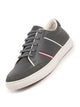 Men Grey Striped Lace Up Perforation Low Ankle Sneaker Shoes|Memory Cushion|Classic Shoe|Low Top