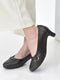 Women Brown Chic Design Mid Pump Heel Ballerina with Textured Toe | Formal Cross Strap Detail Slip On Ballet | Memory Cushioned Insole