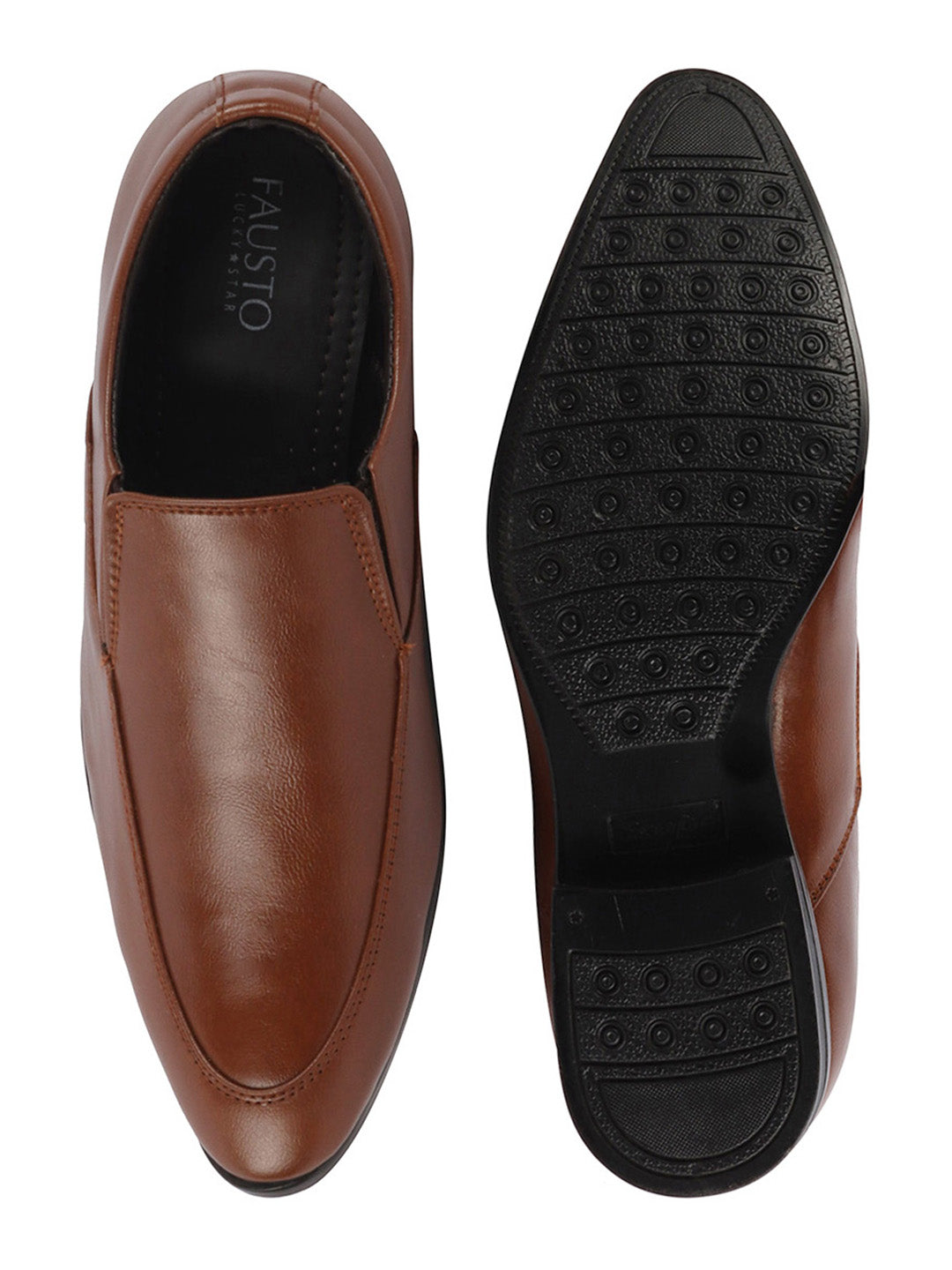 Men Tan Formal Office Meeting Slip On Shoes