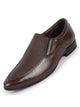 Men Brown Formal Office Meeting Textured Slip On Shoes