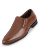 Men Tan Formal Office Meeting Textured Slip On Shoes
