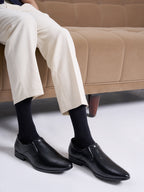 Men Black Formal Office Meeting Slip On Shoes