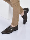 men brown formal office meeting slip on shoes