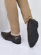 men brown formal office meeting slip on shoes