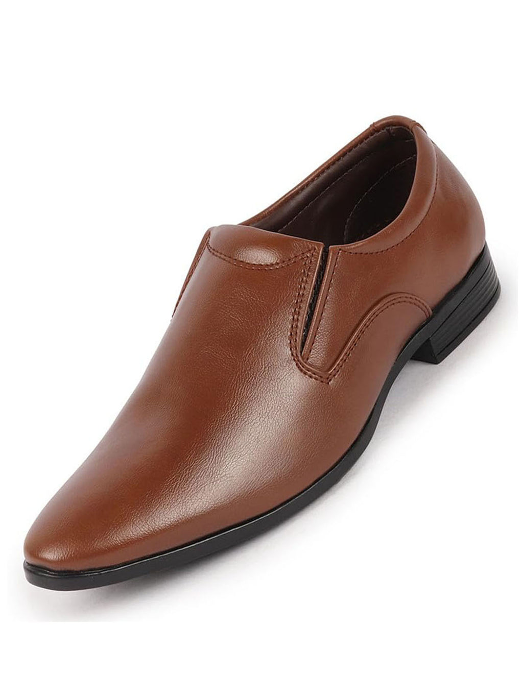 Shop Men Tan Formal Office Meeting Slip On Shoes Online.