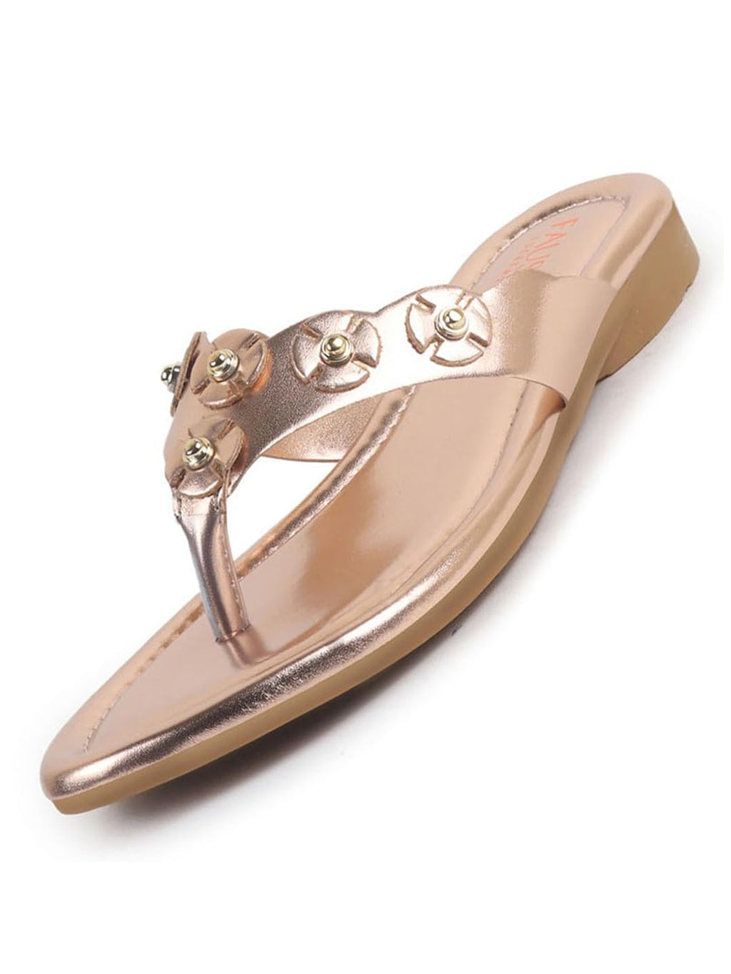 Women Rose Glossy Platform Slip On Ethnic Slipper|Sandals for Party|Festival|Wedding