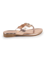 Women Rose Glossy Platform Slip On Ethnic Slipper|Sandals for Party|Festival|Wedding