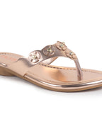 Women Rose Glossy Platform Slip On Ethnic Slipper|Sandals for Party|Festival|Wedding