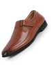 Men Tan Genuine Leather Broad Feet Breathable Slip On Adjustable Strap Peshawari Shoe Style Sandals|Work Wear|Formal Office Wear
