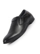 Men Black Genuine Leather Broad Feet Formal Slip On Shoe|Work Wear|Comfort for Office|Anti Skid Sole