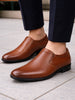 Men Tan Genuine Leather Broad Feet Formal Slip On Shoe|Work Wear|Comfort for Office|Anti Skid Sole