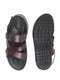 Men Brown Open Toe Hook & Loop Adjustable Strap Criss Cross Dress Slip On Sandals|Non Skid Sole Slippers|PU PAD Insole