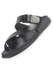 Men Black Toe Ring Kolhapuri Adjustable Strap Slip On Outdoor Slippers|Anti Skid Sole Sandals|PU PAD Insole
