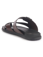 men brown toe ring kolhapuri adjustable strap slip on outdoor slippers|anti skid sole sandals|pu pad insole