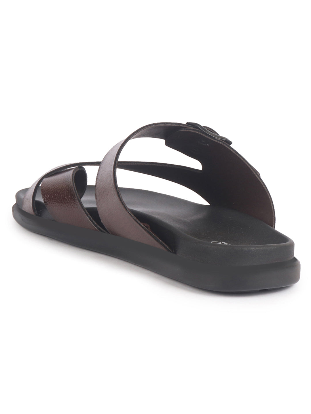 men brown toe ring kolhapuri adjustable strap slip on outdoor slippers|anti skid sole sandals|pu pad insole