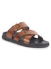 Men Tan Open Toe Multi Adjustable Strap Ethnic Slip On Sandals|Anti-Skid Sole Slippers|Memory Cushion Insole