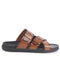 Men Tan Open Toe Multi Adjustable Strap Ethnic Slip On Sandals|Anti-Skid Sole Slippers|Memory Cushion Insole