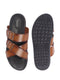 Men Tan Open Toe Multi Adjustable Strap Ethnic Slip On Sandals|Anti-Skid Sole Slippers|Memory Cushion Insole