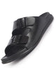 Men Black Open Toe Multi Adjustable Strap Ethnic Kurta Slip On Sandals|Anti-Skid Sole Slippers|Memory Cushion Insole