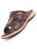 Men Brown Open Toe Broad Feet Lightweight Summer Slip On Slippers|Dress Sandals Slip On|Anti Skid Sole