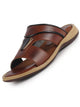 Men Tan Open Toe Broad Feet Lightweight Summer Slip On Slippers|Dress Sandals Slip On|Anti Skid Sole