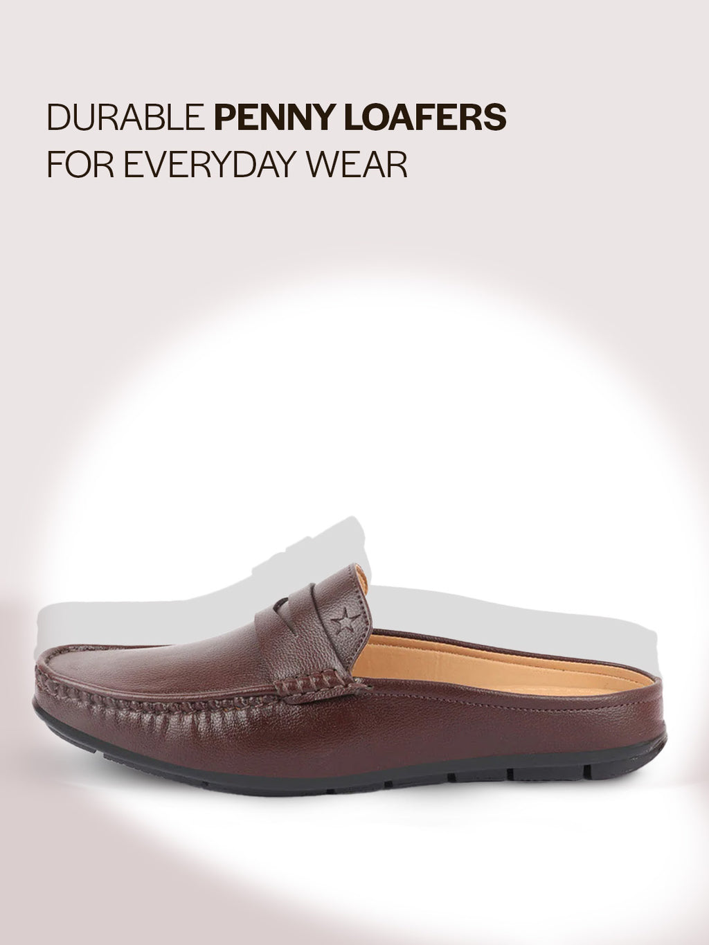 shop men brown slip on back open stitched mules casual shoes online.