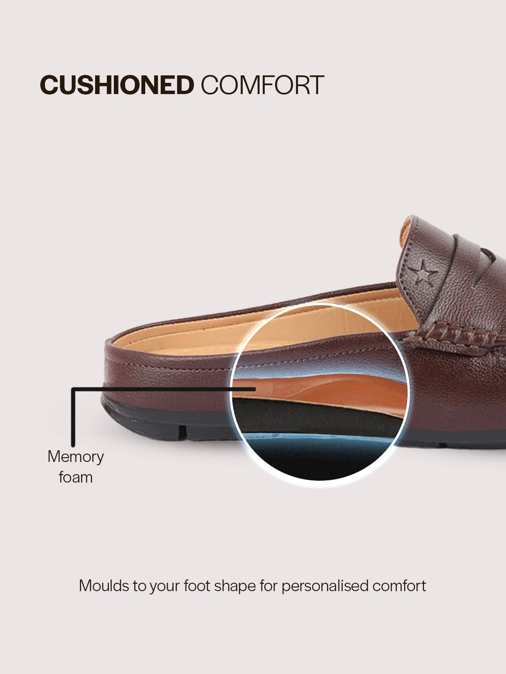 shop men brown slip on back open stitched mules casual shoes online.