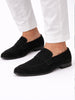 Men Black Suede Leather Penny Loafer Shoes