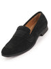 Men Black Suede Leather Penny Loafer Shoes