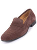 Men Brown Suede Leather Outdoor Penny Loafer Shoes
