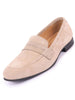 Men Camel Suede Leather Outdoor Penny Loafer Shoes