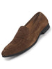 Men Olive Suede Leather Outdoor Penny Loafer Shoes