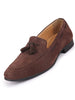 Men Brown Suede Leather Casual Tassel Loafer Shoes