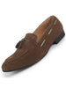 Men Olive Green Suede Leather Casual Tassel Loafer Shoes