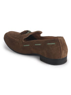 Men Olive Green Suede Leather Casual Tassel Loafer Shoes
