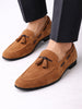 Men Tan Suede Leather Casual Tassel Loafer Shoes