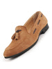 Men Tan Suede Leather Casual Tassel Loafer Shoes