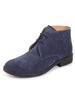 Men Navy Blue Suede Leather High Ankle Lace Up Chukka Boots
