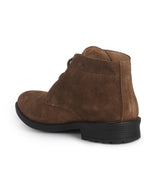 Shop Men Olive Green Suede Leather High Ankle Lace Up Chukka Boots Online.