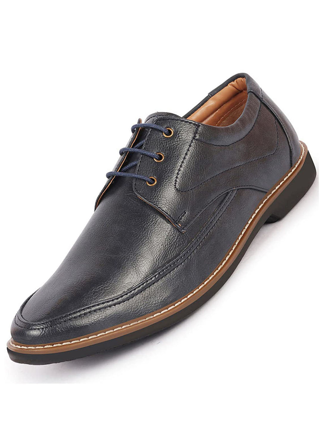 shop men navy blue formal lace-up derby uniform dress shoes online.