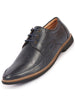 Men Navy Blue Formal Lace-Up Derby Uniform Dress Shoes